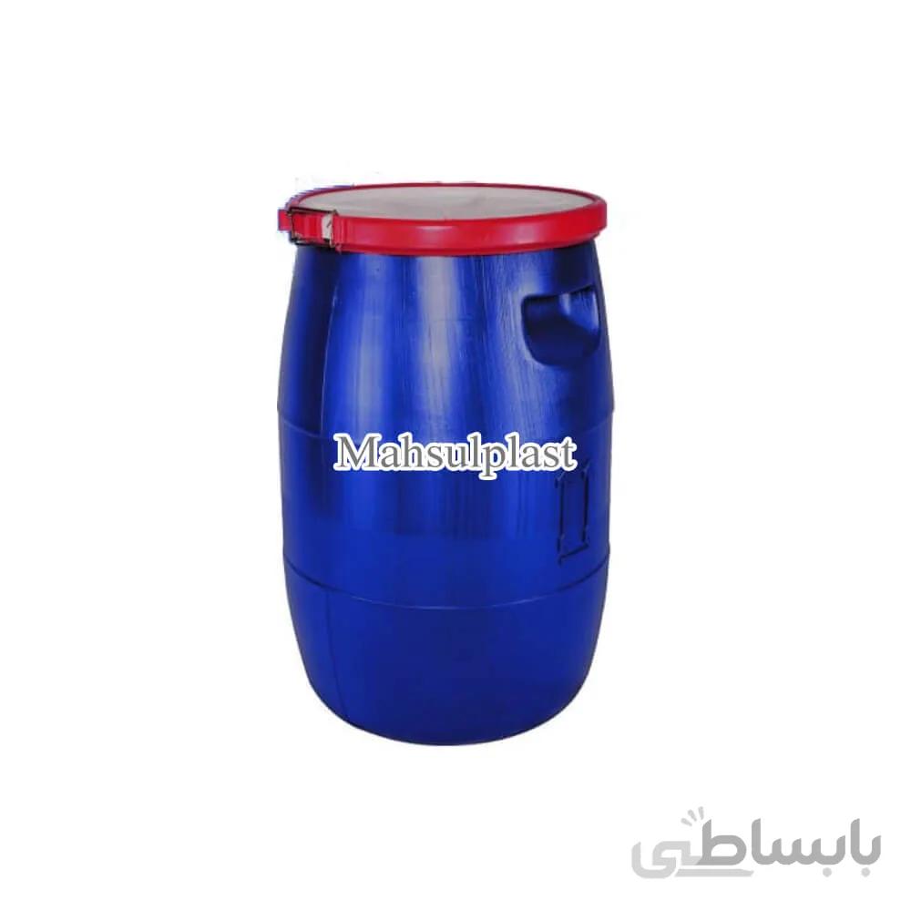بشکه 60 لیتری آبی با تسمه پلاستیکی
