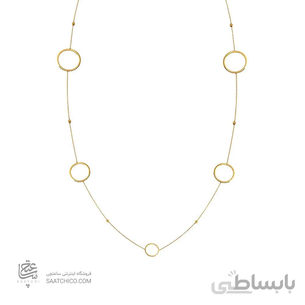 گردنبند رو لباسی طلا زنانه طرح دایره کد XN612