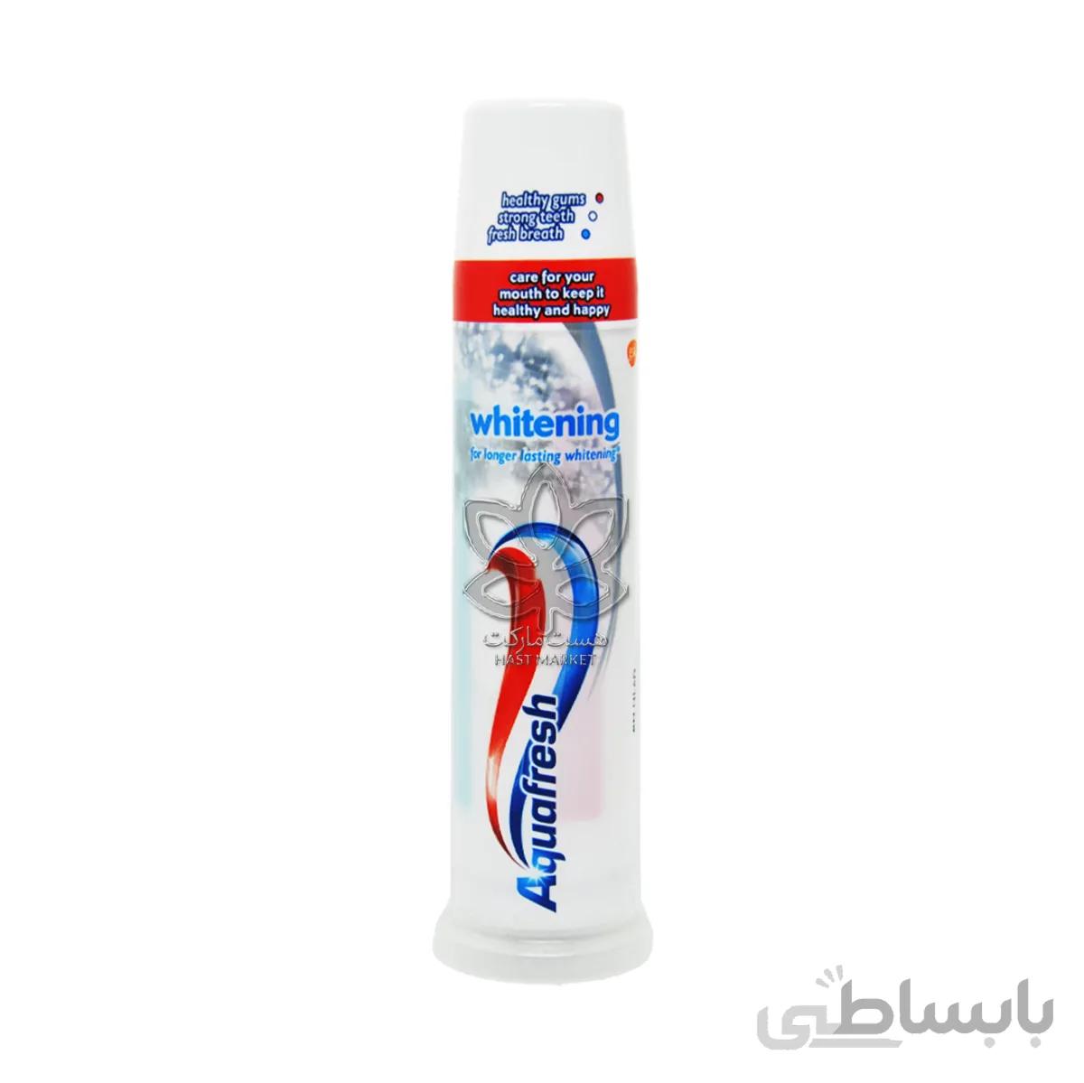 خمیر دندان سفید کننده ۱۰۰ میل پمپی آکوا فرش – aquafresh