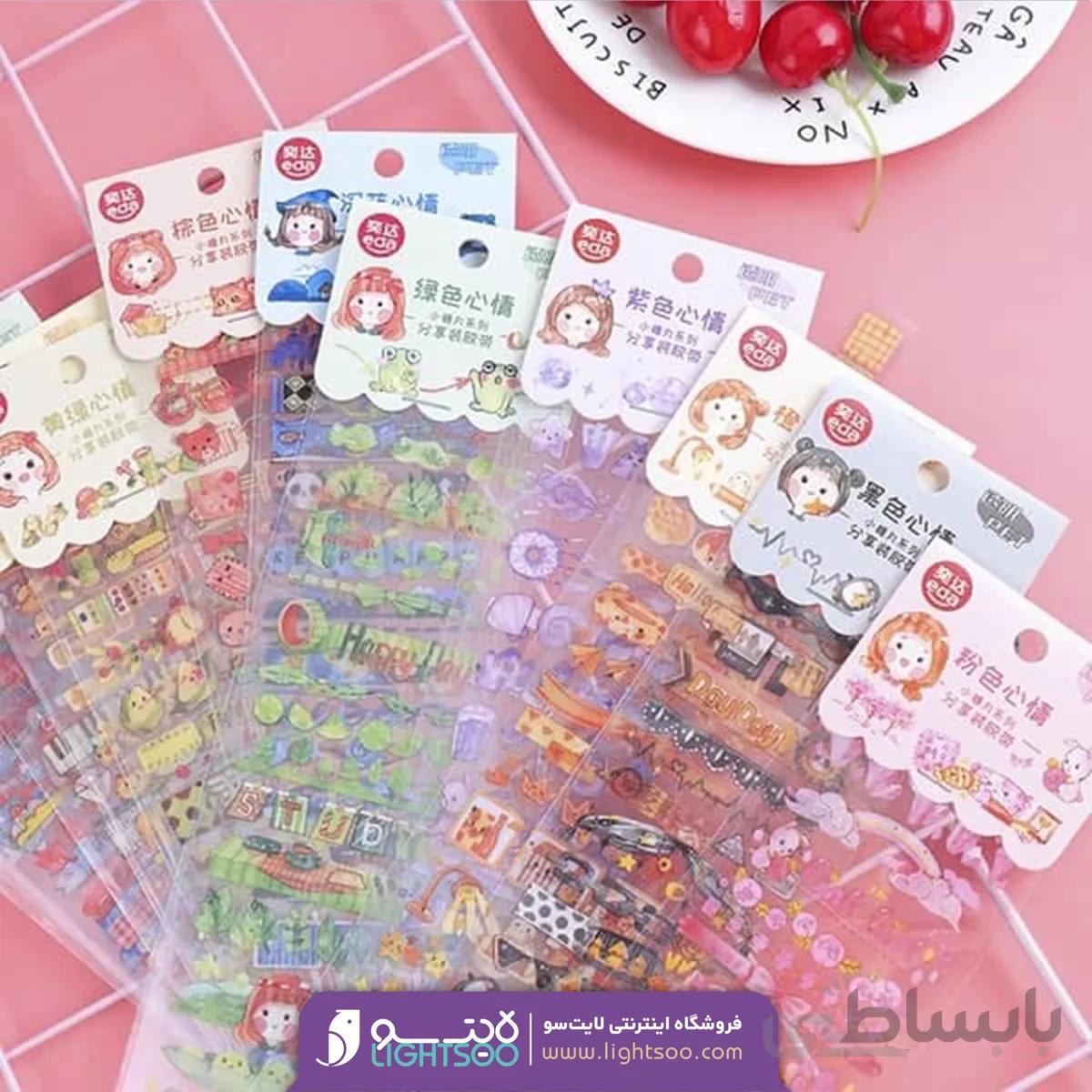 ست استیک لیبل ورقه ای eda طرح pet
