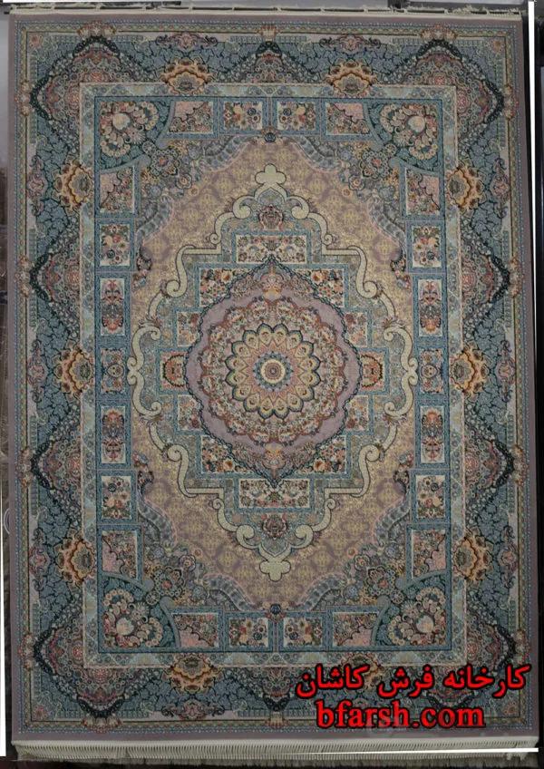 فرش کاشان 1200 شانه برجسته نقشه خانه رز کرم فرش کاشان