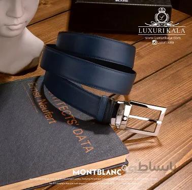 کمربند چرم (مشکی/سرمه ای) Mont Blanc ا MONT BLANC BELT