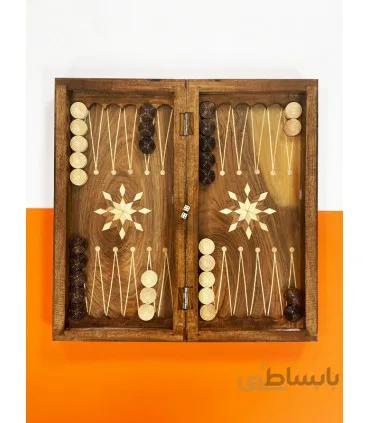 تخته نرد و صفحه شطرنج چوب گردو اعلا لب صاف