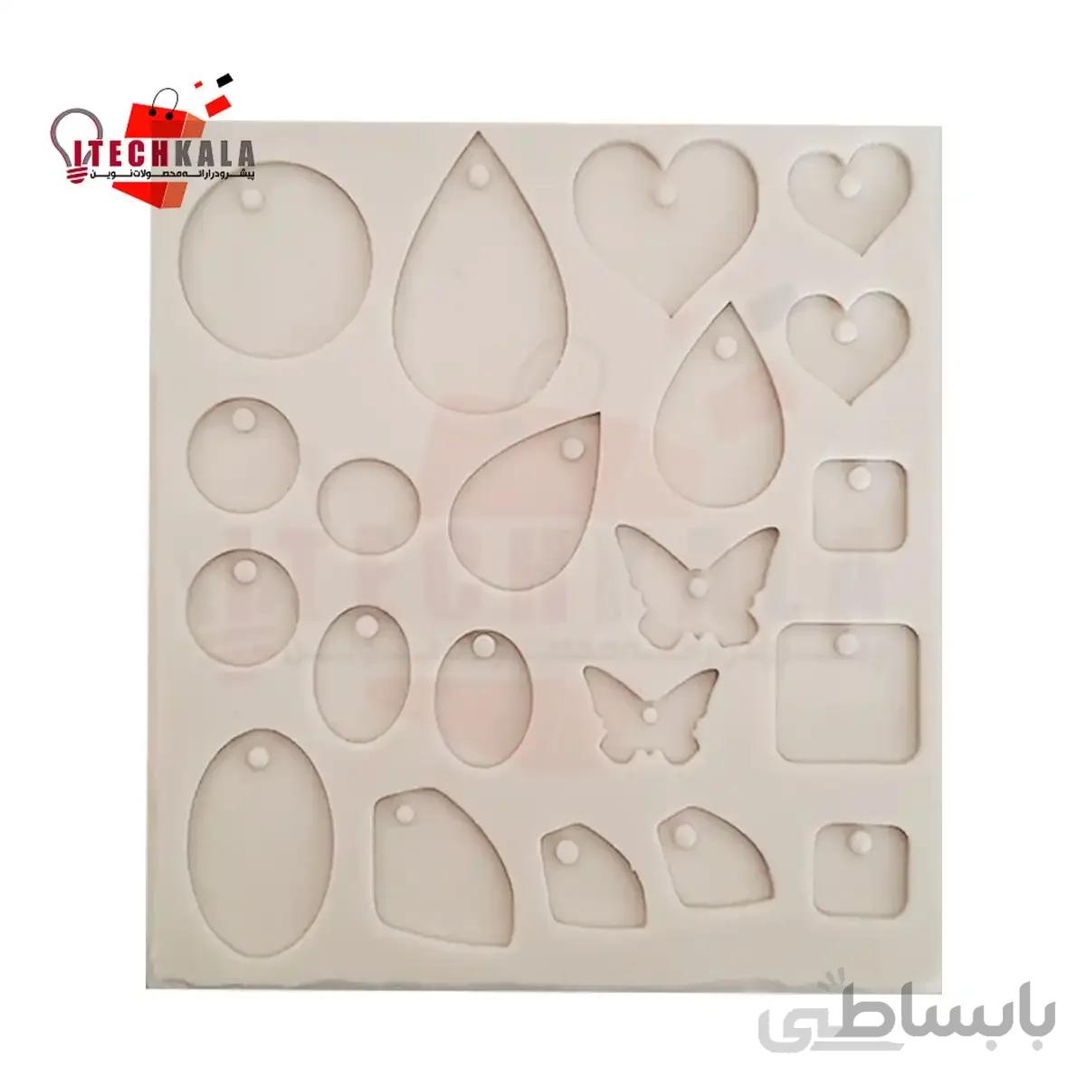 قالب سیلیکونی رزین (گوشواره و مدال 21 تکه)