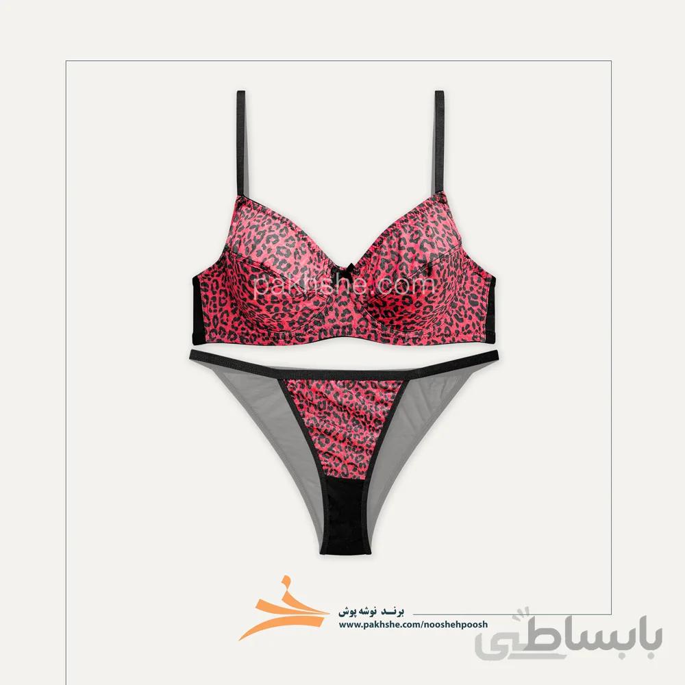 ست پلنگی قرمز فنردار برند نوشه پوش کد 54012