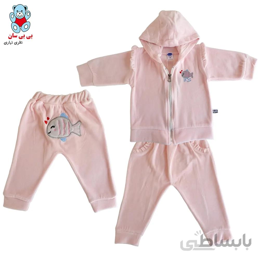 ست سویشرت و شلوار نوزادی بی بی سان کد pink-940