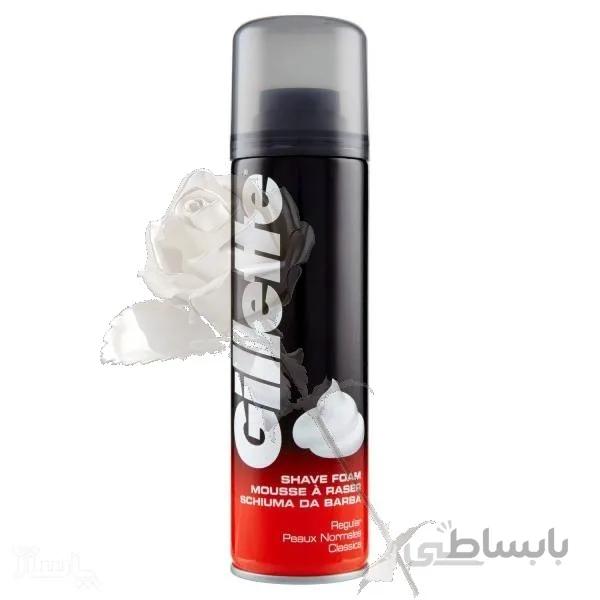 فوم اصلاح ژیلت سری REGULAR حجم 200 میلی لیتر ا Gillette Classic Regular Shaving Foam 200ml