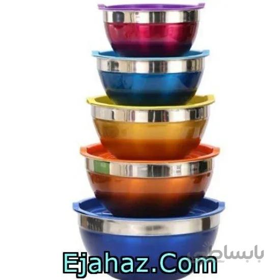 لگن های درب دار رنگی استیل