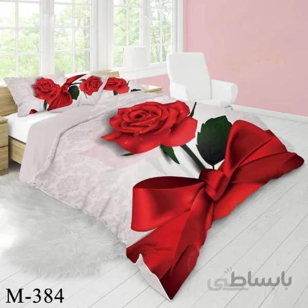 روتختی سه بعدی ساتن ابریشم ترک طرح گلدار کد M 384