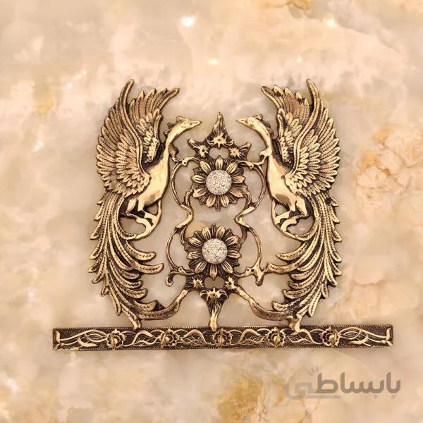جا کلیدی برنزی طرح سیمرغ سیاه قلم کد ۲۴۲