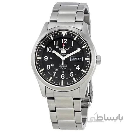 ساعت مچی مردانه سیکو Seiko ،مدل SNZG13 ا Seiko Men's SNZG13 Seiko 5 Automatic Black Dial Stainless-Steel Bracelet Watch