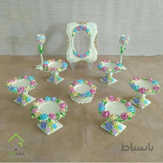 ظرف سفالی فانتزی هفت سین گلدار