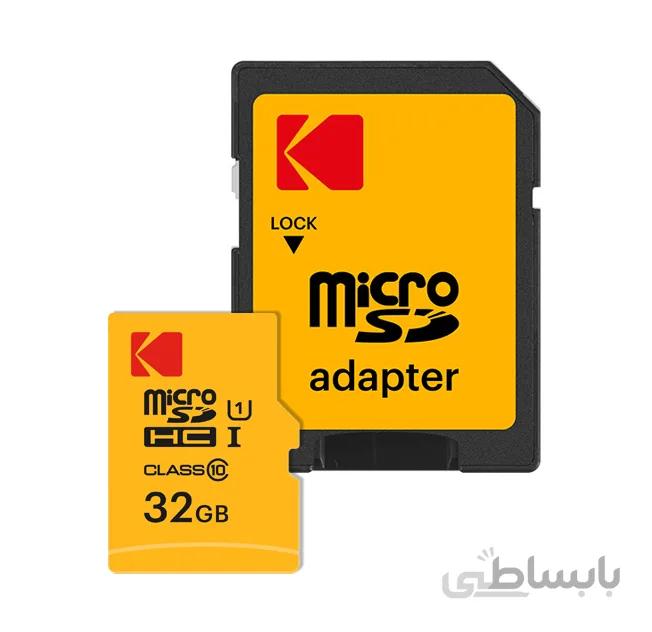کارت حافظه MicroSDXC کوداک کلاس 10 استاندارد UHS-I U1 همراه با آداپتور SD ظرفیت 32 گیگابایت