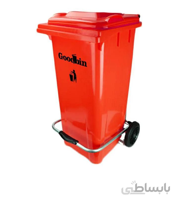 سطل زباله پلاستیکی مخزن پلی اتیلن چرخ دار و پدال دار 100 لیتری ا Bucket