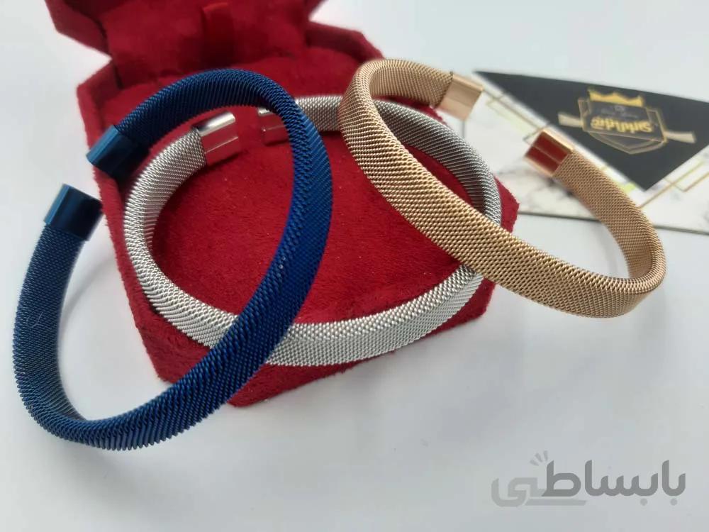 دستبند رادو در سه رنگ آبی سفید و رزگلد