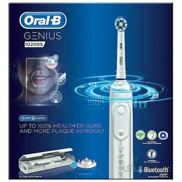 مسواک برقی هوشمند اورال بی Oral-B سری GENIUS مدل 10200S | دارای دو یدک، هلدر موبایل، کیف مسافرتی، شارژ کننده