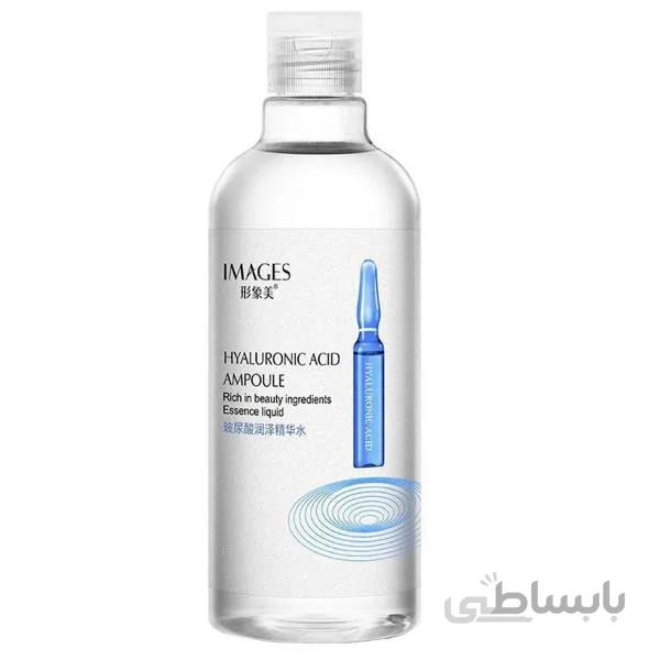 تونر روشن کننده و آبرسان پوست ایمجز عصاره هیالورونیک اسید حجم ۵۰۰ میلی لیتر ا ESSENCE WATER IMAGES HYALURONIC ACID AMPOULE 500 ML