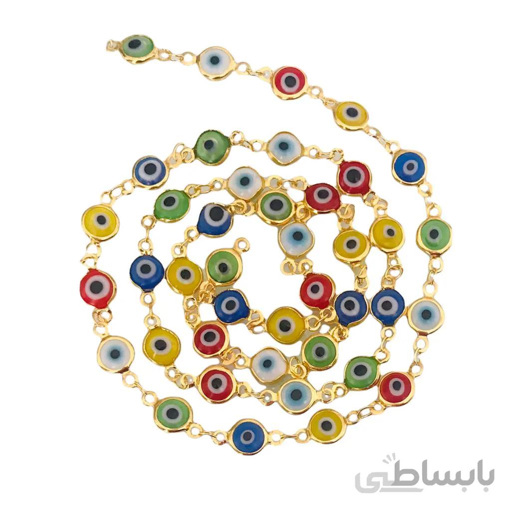 زنجیر پابند مدل چشم نظر ( استیل رنگ ثابت)
