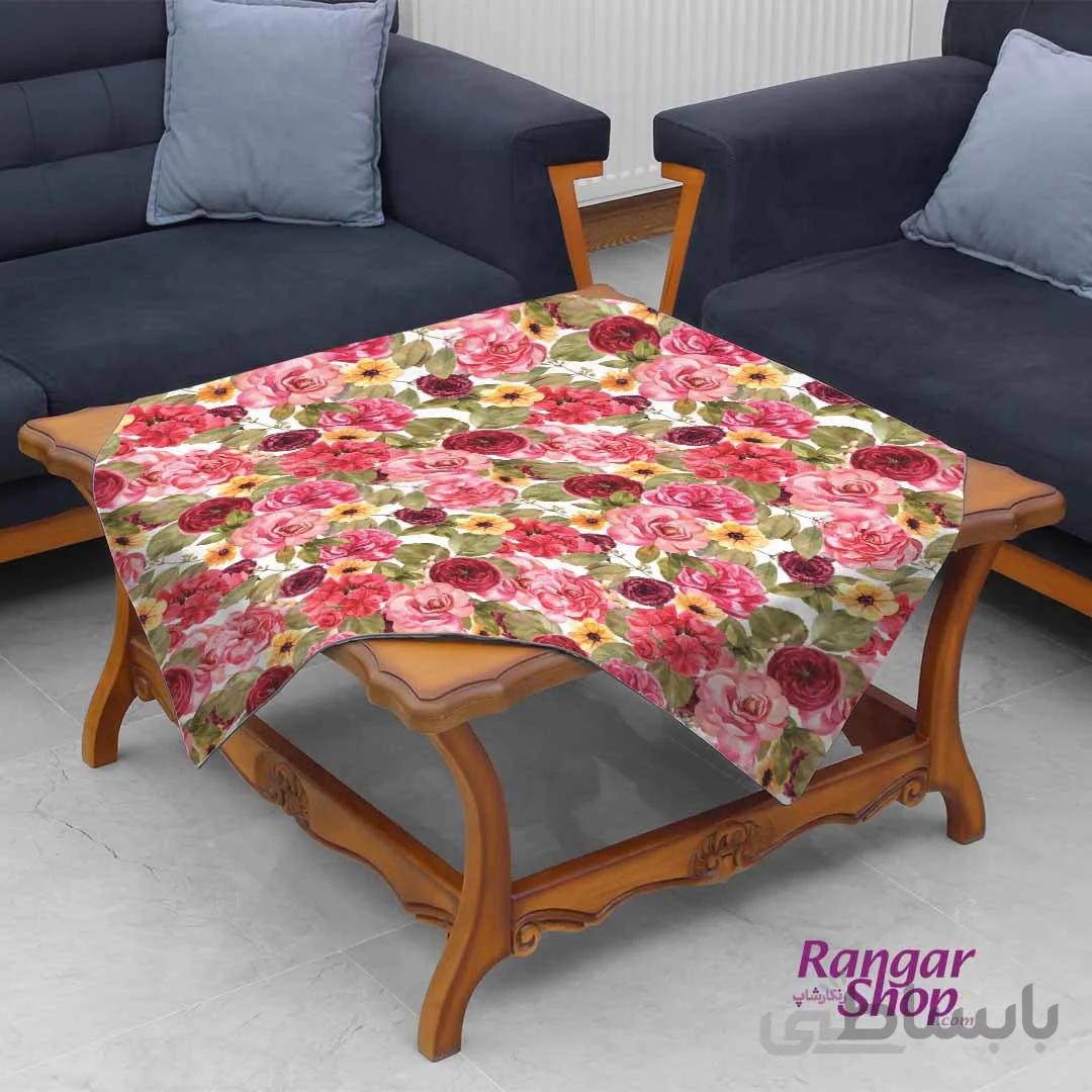 رومیزی طرح گل گلی رنگارشاپ مدل RM99073