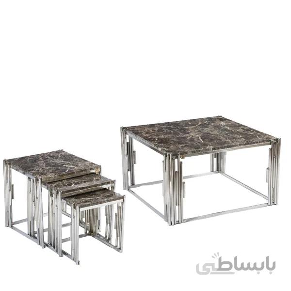 جلو مبلی و عسلی استیل مربع مدل پیانو