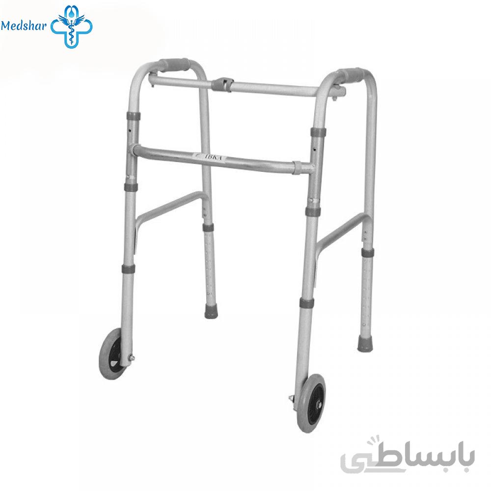 واکر تاشو آلومینیومی چرخ دار با ارتفاع متغییر ایبکا