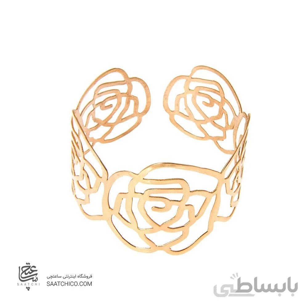 دستبند النگویی طلا طرح گل شنل کد LB101