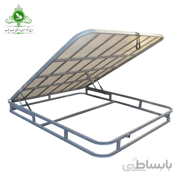 کفی تخت خواب دو نفره مدل جکدار تمام کلاف ورق دار