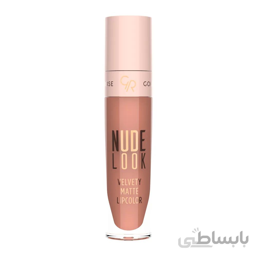 رژ لب مایع مات گلدن رز مدل Nude Look شماره 02