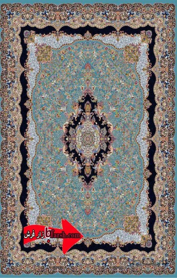 فرش کاشان 1000شانه طرح مستان ابی