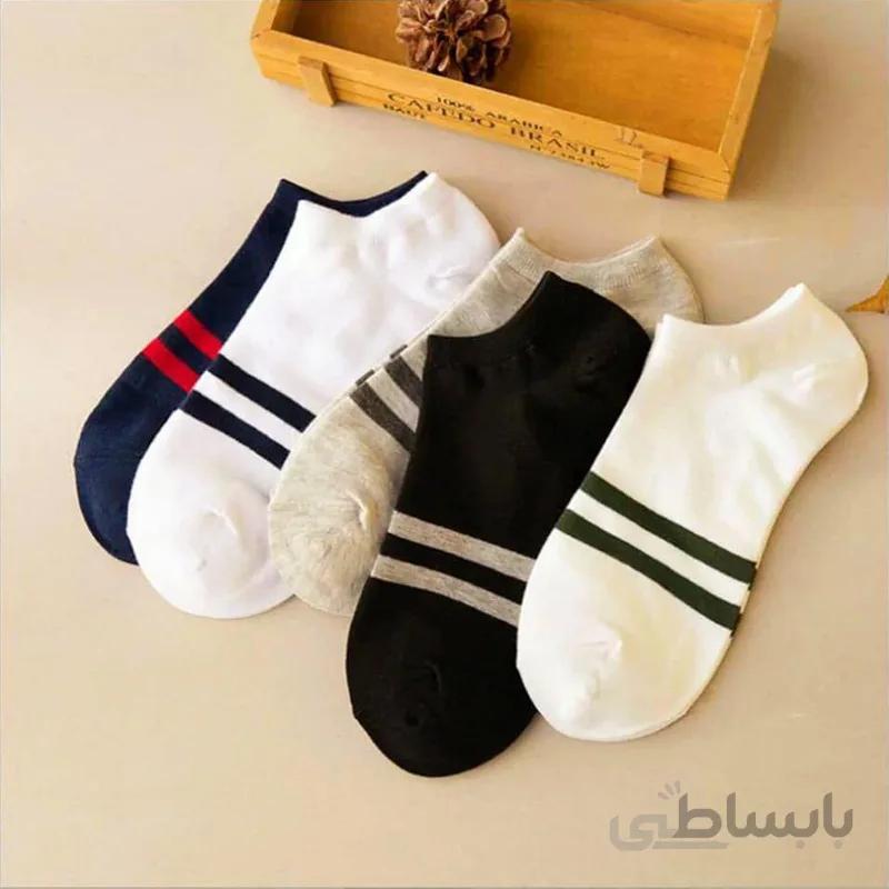 جوراب قوزکی مردانه کف ۲ خط