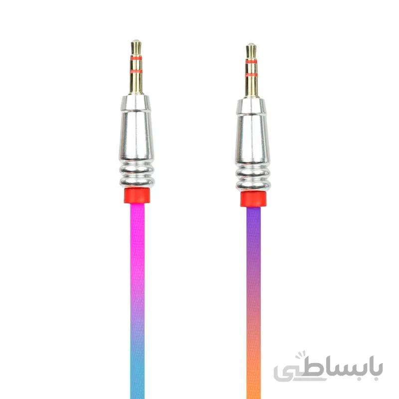 کابل AUX 1m سر فلزی شرینک رنگی
