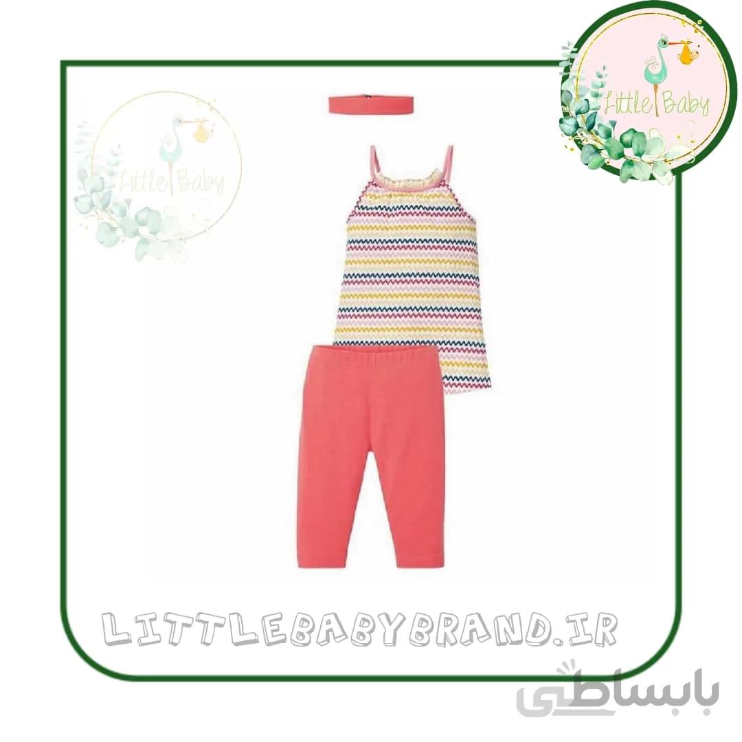 ست سه تیکه تاپ و هدبند و شلوارک 4-6 سال