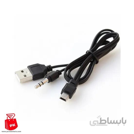 کابل اسپیکر شارژی AUX+MINI USB
