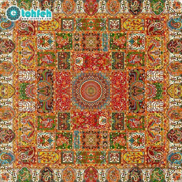 رومیزی مربع ترمه طرح وصال کد ۸۴۴