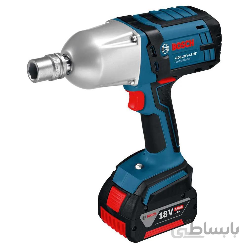 بکس ضربه ای شارژی GDS 18 V-LI HT باتری ۴ آمپر