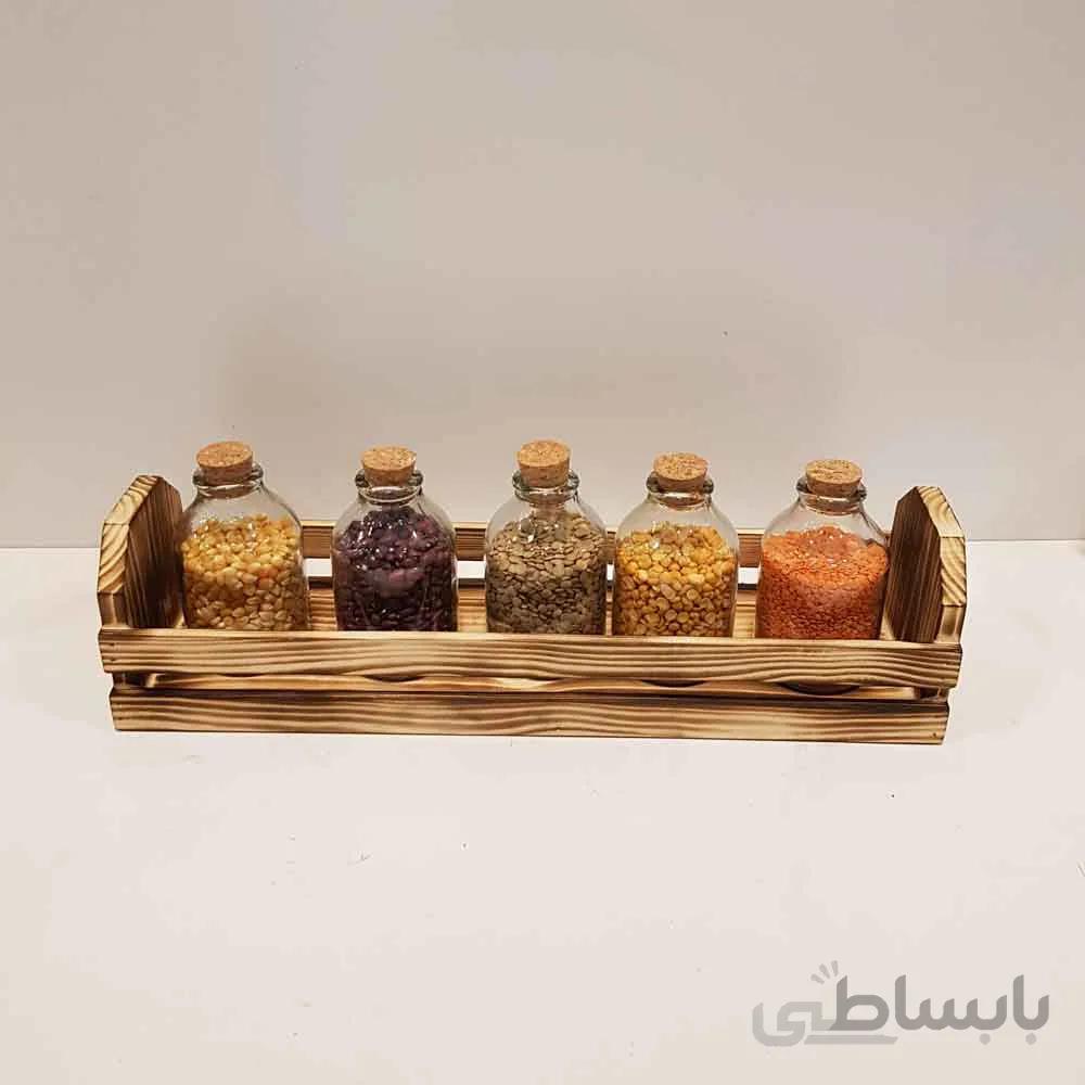 باکس چوبی رومیزی رنگ سوخته