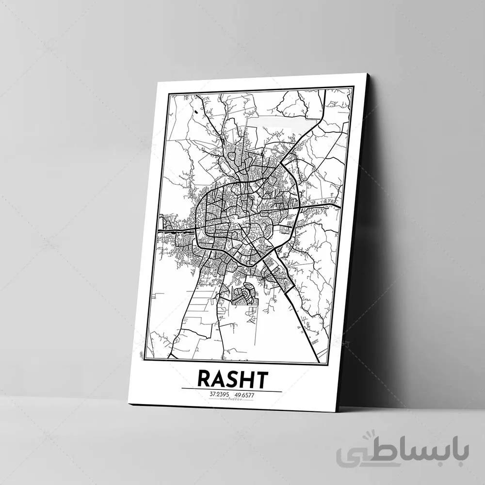 تابلو شاسی آواویز مدل نقشه رشت کد Avaviz-Map-4G1311