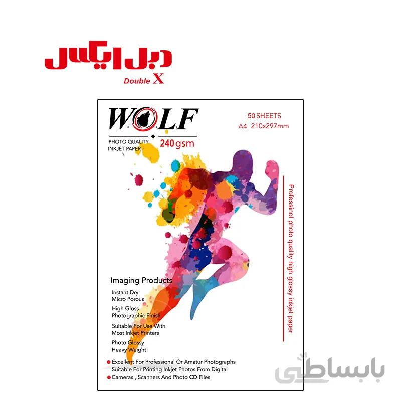 کاغذ فتوگلاسه 240 گرمی ولف سایز A4