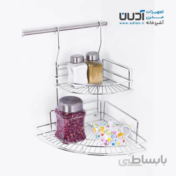 کنج حمام دو طبقه آویز استیل – آهیل