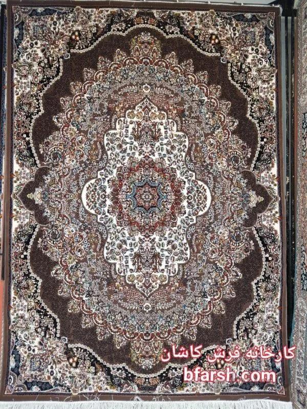 فرش کاشان 500 شانه نقشه ارکیده گردویی