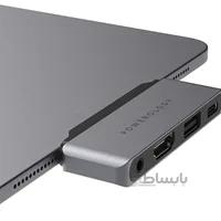 هاب 4 پورت USB-C پاورولوجی مدل POWEROLOGY AUX HDMI 4 IN 1 ا Powerology 4 in 1 USB-C HUB with HDMI USB AUX 60W