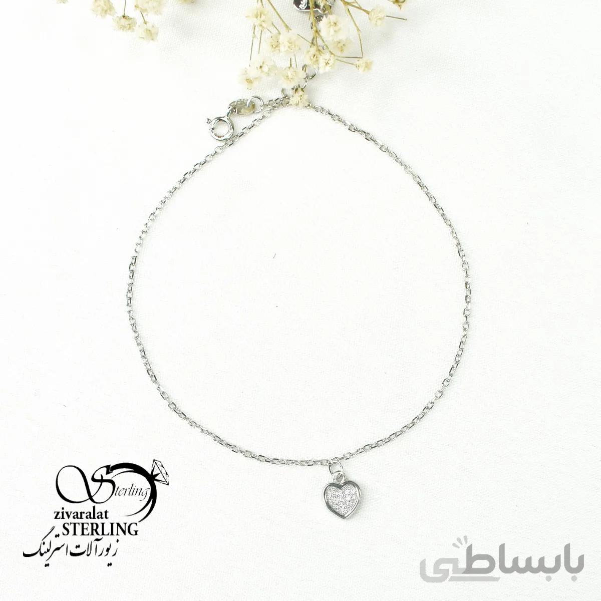 پابند نقره زنانه طرح قلبی