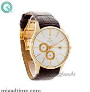 ساعت مچی ویولت مردانه کرنوگراف گرد چرمی، طلایی صفحه سفید مدل 0428/2G