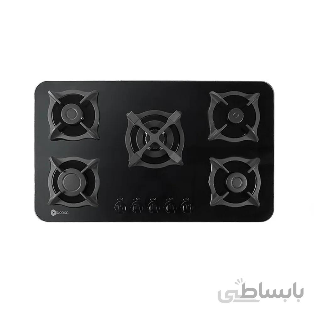 اجاق گاز 5 شعله درسا مدل انا شیشه ای سفید ارسال رایگان ا Dorsa Ana-5 Gas Hob