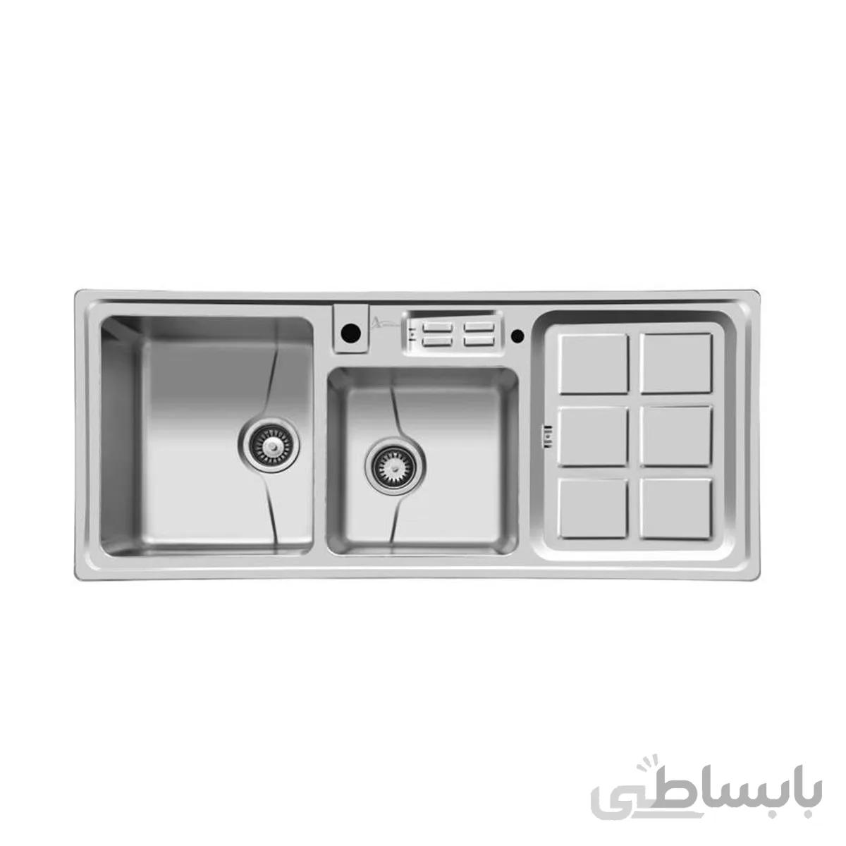 سینک ظرفشویی توکار اخوان ا Akhavan Double Bowl Sink 318