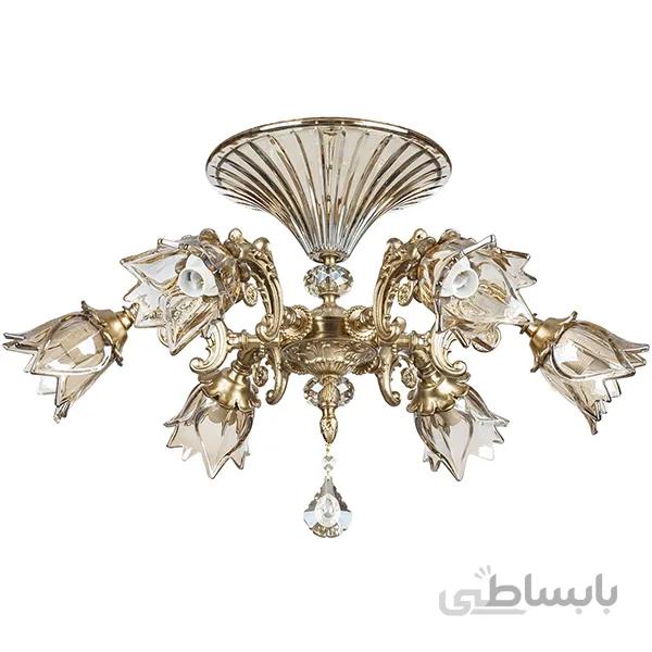 لوستر سقفی 6 شعله چشمه نور کد C2180/6A آنتیک