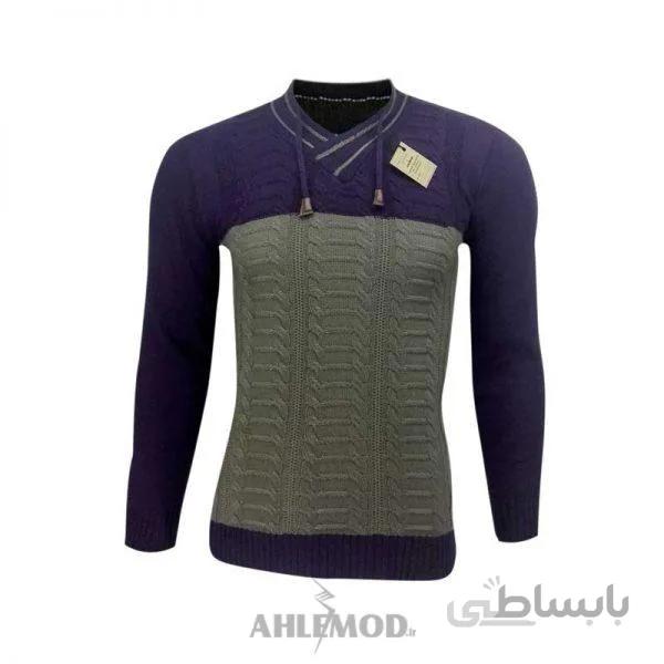 پلیور مردانه یقه بنددار مدل 5389