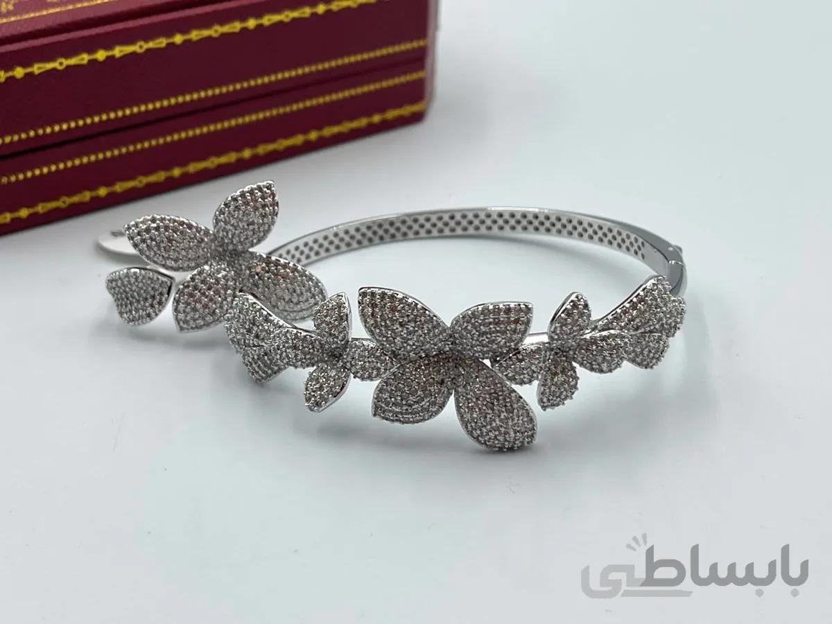 ست دستبند و انگشتر طرح گل جواهری
