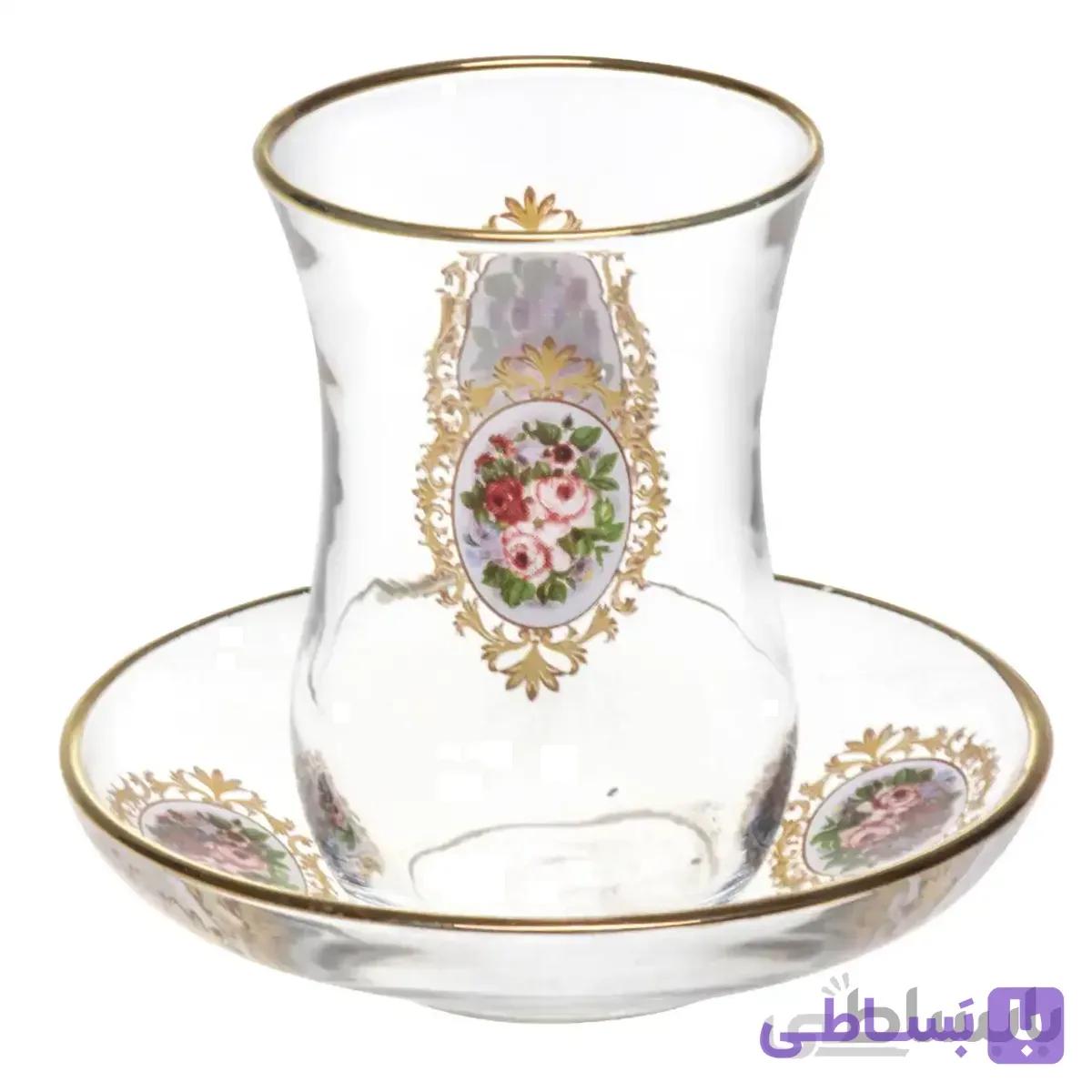 استکان و نعلبکی کمر باریک لاو کد 4335