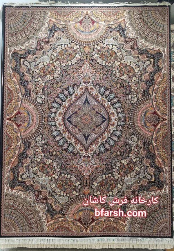 فرش کاشان 1000شانه ایلار سرمه ای